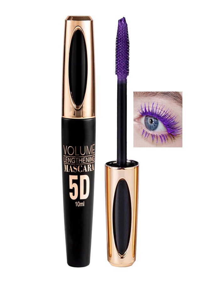 DLZZRS Purple Mascara for Eyelashes, Colorful Waterproof Long Lasting Eye Lash, 5D Silk Fiber Lash Smudgeproof, Lengthening, Defining, Curling, Volumizing Color Mascara Halloween Party Stage Use, #05 - Image 1